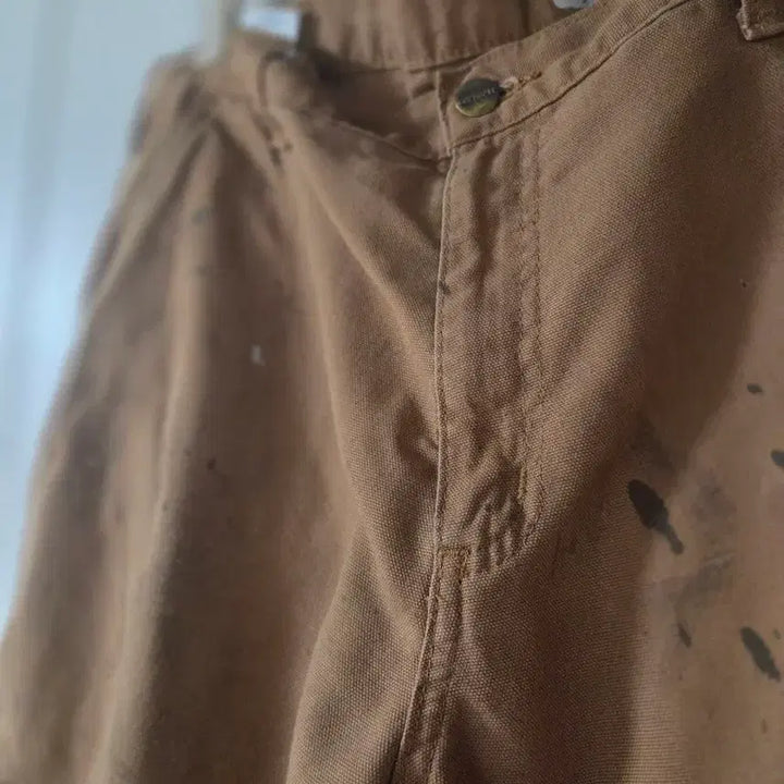 [BUNJANG] Carhartt Brown Work Pants Damaged Denim / 칼하트 브라운 워크 팬츠 데미지얼룩 데님