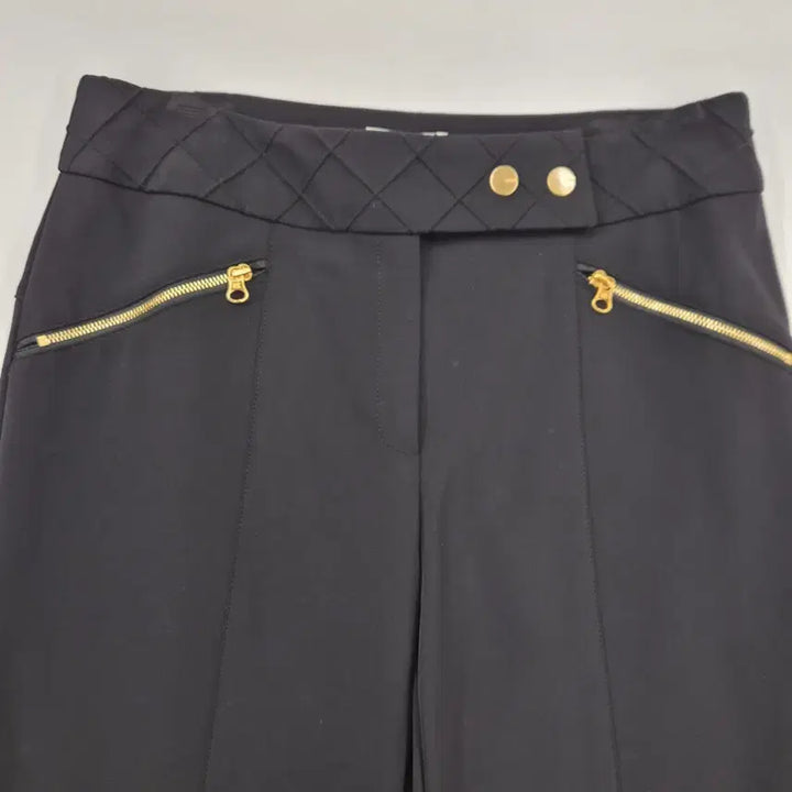 [BUNJANG] ESCADA Black Quilted Zipper Pants / ESCADA 블랙 퀼팅 지퍼 팬츠