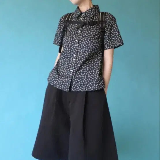 [BUNJANG] MIGU PRODUCT A-Line Bermuda Half Skirt Pants Black / [MIGU PRODUCT] A HALF SKIRT PANTS /  bla