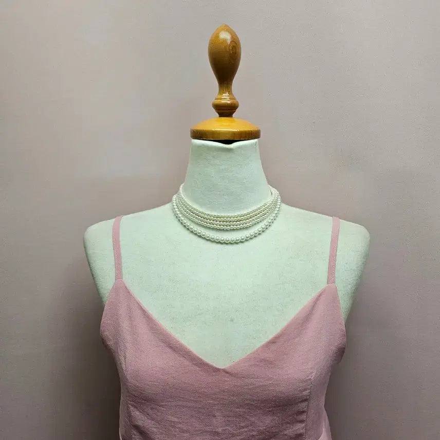 [BUNJANG] Pink Back-Ribbon Bustier / 핑크 뒷리본 뷔스티에
