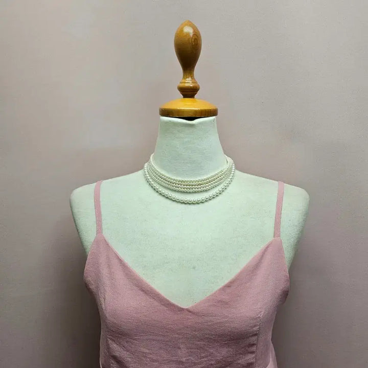 [BUNJANG] Pink Back-Ribbon Bustier / 핑크 뒷리본 뷔스티에