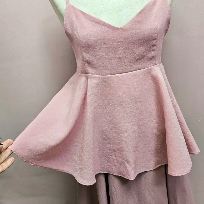 [BUNJANG] Pink Back-Ribbon Bustier / 핑크 뒷리본 뷔스티에