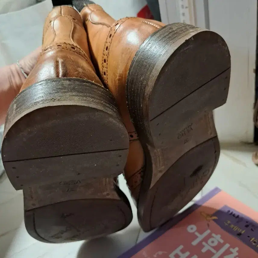 [BUNJANG] Vero Cuoio Wingtip Boots 235mm Tan / 베로꾸오이오 vero cuoio 윙팁 부츠 235mm 탄색상