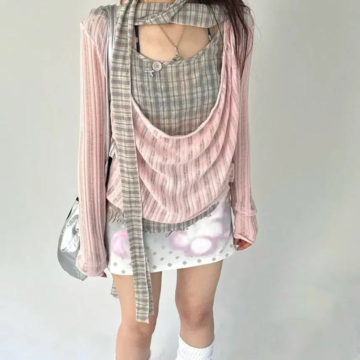 [BUNJANG] Layered Muffler Top / 레이어드 머플러 탑