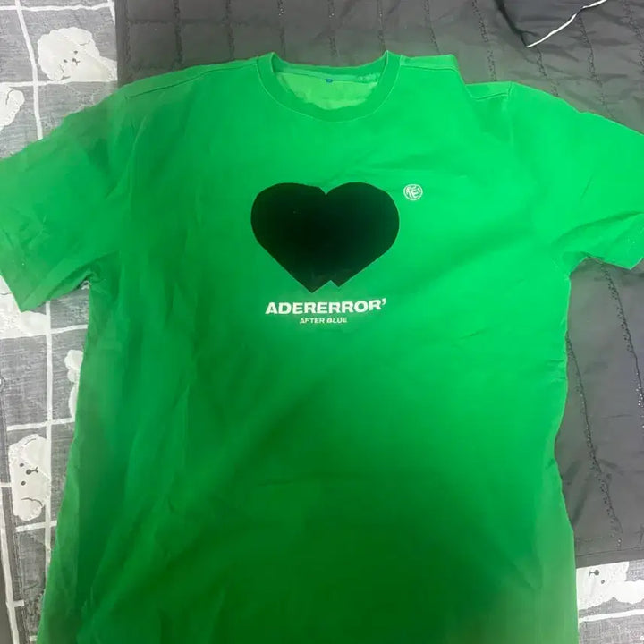 [BUNJANG] Ader Error Twin Heart T-Shirt Green / 아더에러 트윈하트 그린 반팔 티셔츠 A1