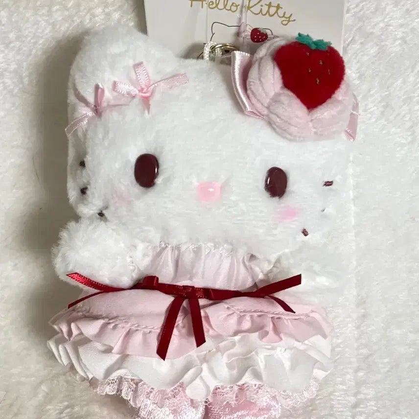 [BUNJANG] Hello Kitty Strawberry Shortcake Mascot Keychain / 헬로키티 쇼트케이크2 딸기 마스코트 인형 키링