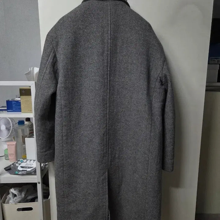 [BUNJANG] TNGT Herringbone Long Coat Grey / TNGT 헤링본 롱 코트 그레이