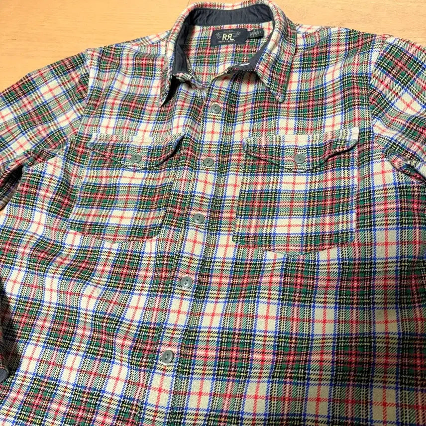 [BUNJANG] RRL 25FW Plaid Wool Cotton Blend Twill Shirt L / RRL 25 FW  플레이드 울 코튼 블렌드 트윌 셔츠 L