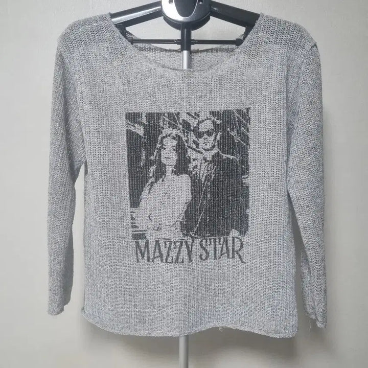 [BUNJANG] Sheer Grey Long Sleeve Knit Top / 시스루 그레이컬러 긴팔니트티 회색