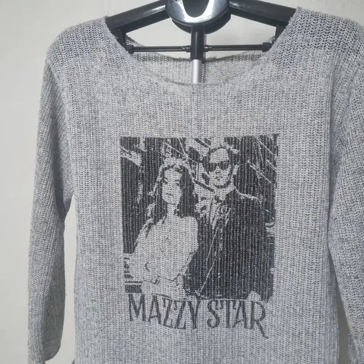 [BUNJANG] Sheer Grey Long Sleeve Knit Top / 시스루 그레이컬러 긴팔니트티 회색