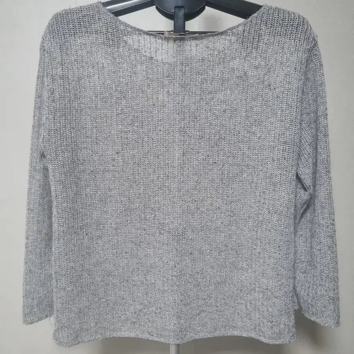 [BUNJANG] Sheer Grey Long Sleeve Knit Top / 시스루 그레이컬러 긴팔니트티 회색