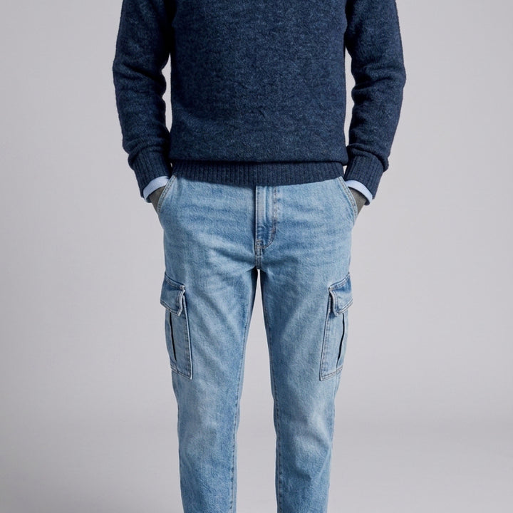 [BUNJANG] And Z by Ziozia Heathered Navy Tweed Knit / 지오지아 And Z/앤드지 보카시 멜란지 네이비 트위드 니트/100