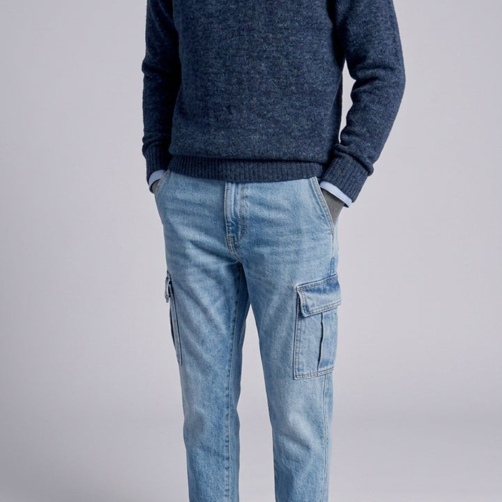 [BUNJANG] And Z by Ziozia Heathered Navy Tweed Knit / 지오지아 And Z/앤드지 보카시 멜란지 네이비 트위드 니트/100