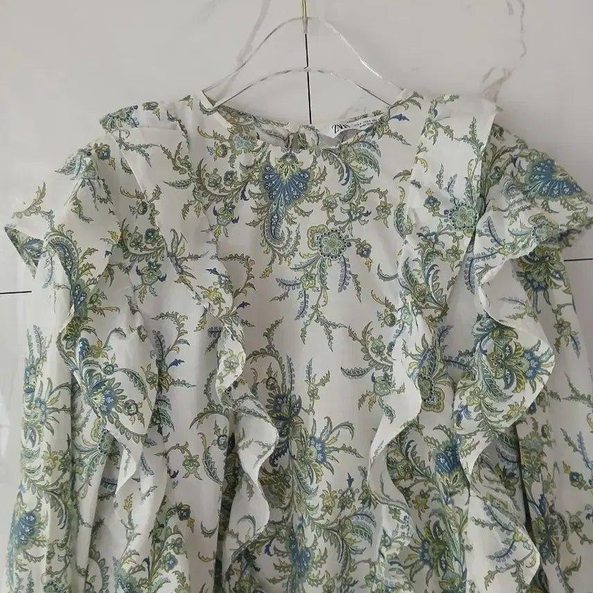 [BUNJANG] ZARA Paisley Frill Blouse / 자라 페이즐리 프릴 블라우스