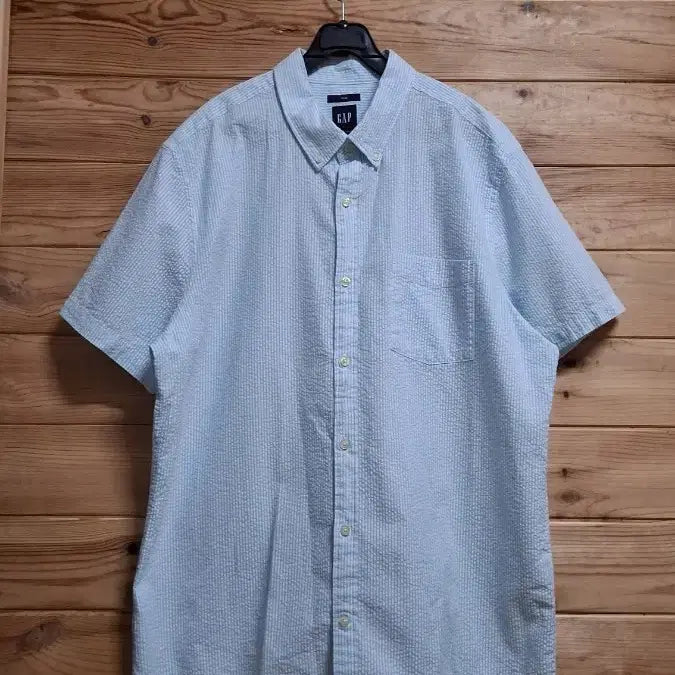 [BUNJANG] GAP Striped Pique Short Sleeve Shirt XL / GAP 스트라이프 지지미 반팔 셔츠