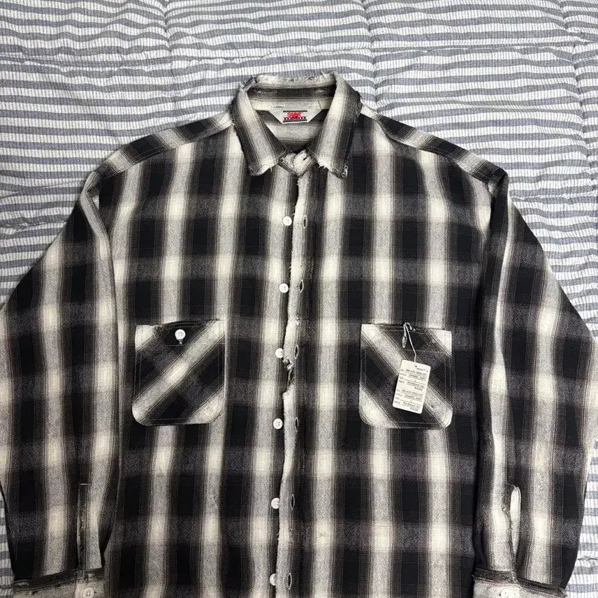 [BUNJANG] Saint Michael 23AW Flannel Shirt Black L / 세인트 미카엘 23aw 플란넬 셔츠 블랙 L
