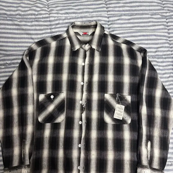 [BUNJANG] Saint Michael 23AW Flannel Shirt Black L / 세인트 미카엘 23aw 플란넬 셔츠 블랙 L