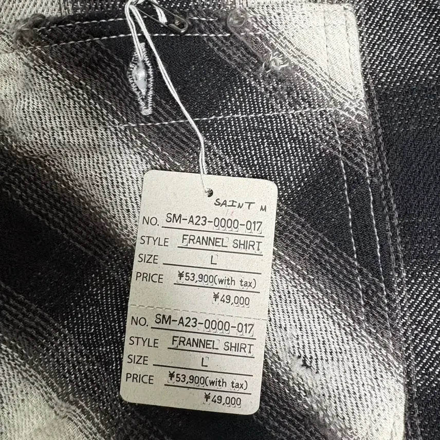 [BUNJANG] Saint Michael 23AW Flannel Shirt Black L / 세인트 미카엘 23aw 플란넬 셔츠 블랙 L