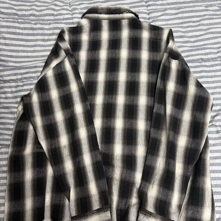 [BUNJANG] Saint Michael 23AW Flannel Shirt Black L / 세인트 미카엘 23aw 플란넬 셔츠 블랙 L