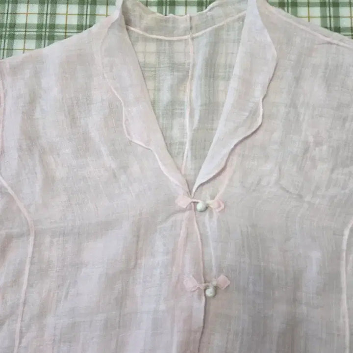 [BUNJANG] Linen Blend Reform Shirt - Pastel Pink - Size 66 / 4ㅡ모시  연핑크  개량셔츠ㅡ66