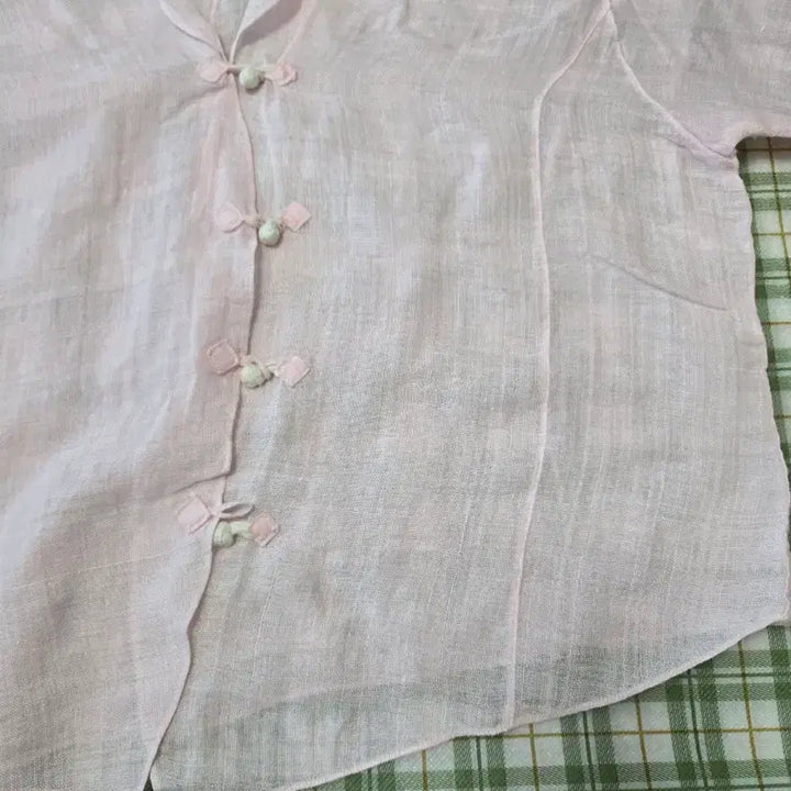 [BUNJANG] Linen Blend Reform Shirt - Pastel Pink - Size 66 / 4ㅡ모시  연핑크  개량셔츠ㅡ66