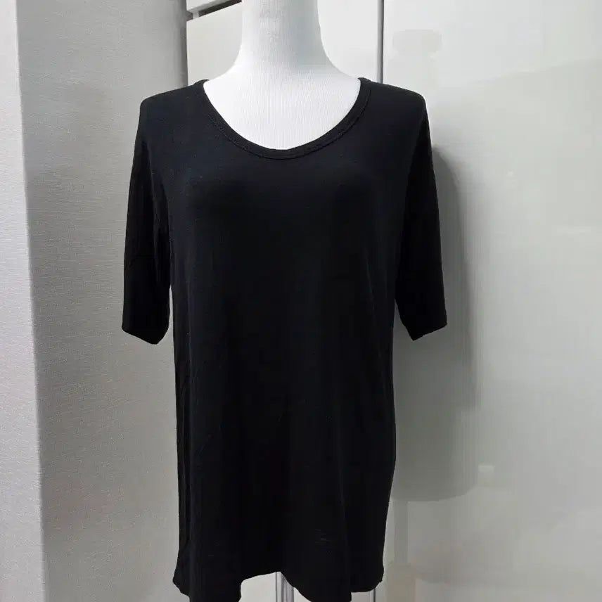 [BUNJANG] Basic Short Sleeve T-Shirt Black / (새상품)촤르르 블랙 기본 반팔 티셔츠