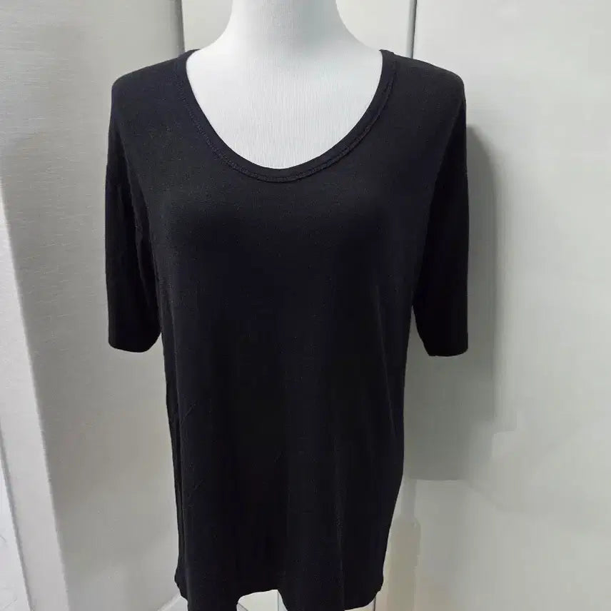 [BUNJANG] Basic Short Sleeve T-Shirt Black / (새상품)촤르르 블랙 기본 반팔 티셔츠