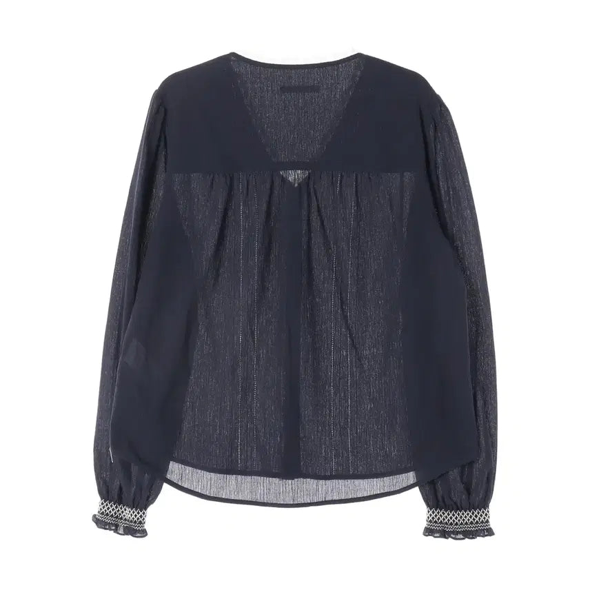 [BUNJANG] Thanat 26SS Ethnic Lace Blouse Navy / 타낫 26SS T/T Ethn 에스닉 레이스 블라우스 네이비