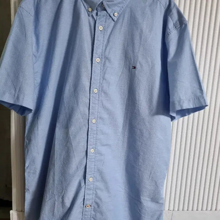 [BUNJANG] Tommy Hilfiger Blue Short Sleeve Shirt Size 2XL / 타미힐피거 반팔 셔츠 블루 사이즈2XL