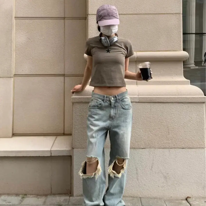 [BUNJANG] Optensou Hady Damage Denim Pants / 옵텐소 hady damage denim pants