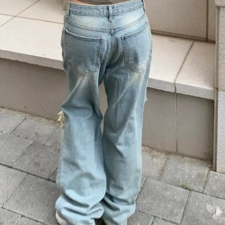 [BUNJANG] Optensou Hady Damage Denim Pants / 옵텐소 hady damage denim pants
