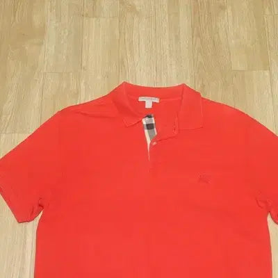 [BUNJANG] Burberry Orange Polo T-Shirt LG (105) / (105)A907. 버버리/오렌지 카라티셔츠