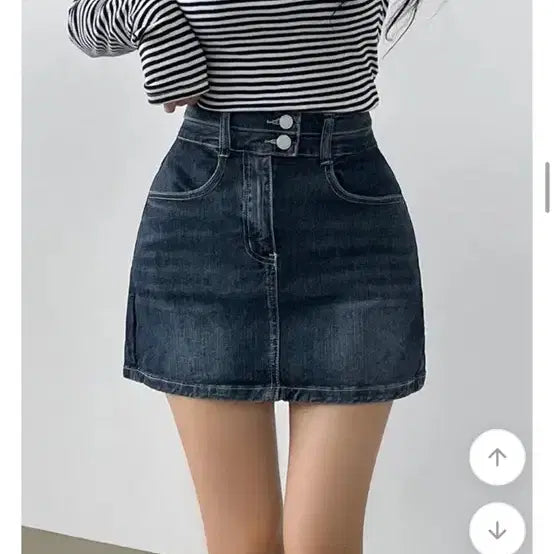 [BUNJANG] Dark Blue Denim Mini Skirt (Size L) / 진청 데님 미니스커트 L