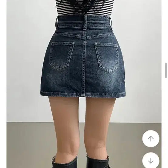 [BUNJANG] Dark Blue Denim Mini Skirt (Size L) / 진청 데님 미니스커트 L