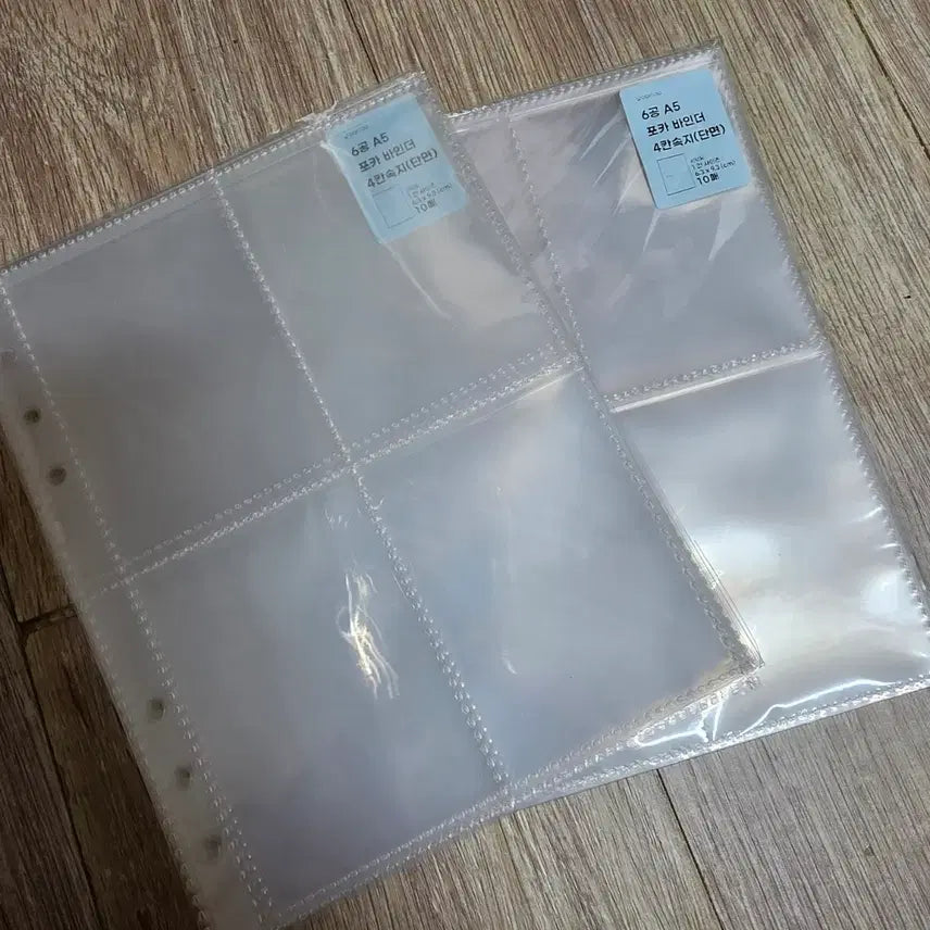 [BUNJANG] A5 6-Ring Photocard Binder Refill Pages (20 Sheets) / 6공 A5 포카 바인더 4칸 속지 20매