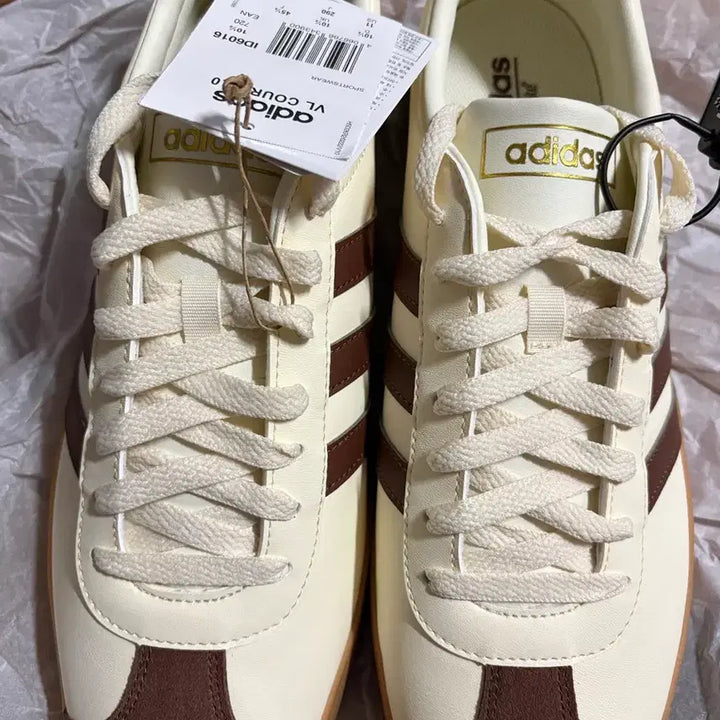 [BUNJANG] Adidas VL Court 2.0 Cream Brown Sneakers / 새상품)아디다스 크림 브라운 290