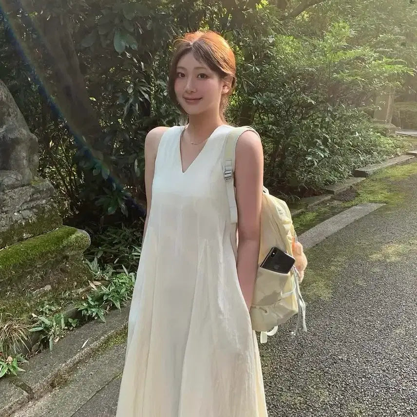 [BUNJANG] Ondemin Linen Long Dress / 온드민 린넨 롱원피스
