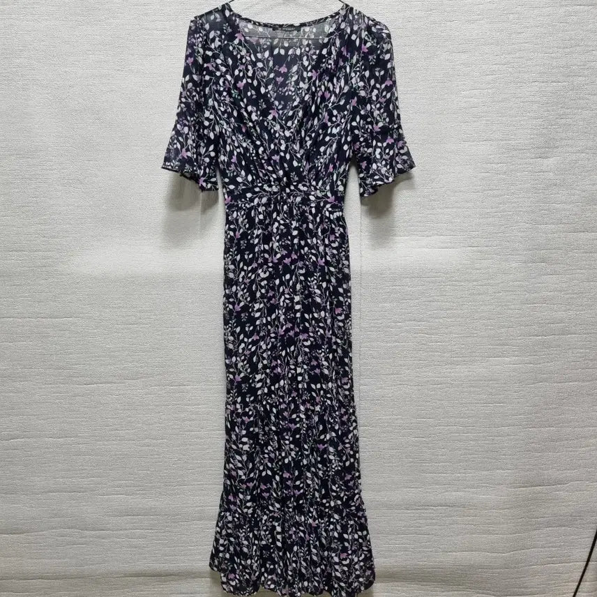 [BUNJANG] Chiffon Long Dress Floral Pattern / 사074 쉬폰 롱 원피스