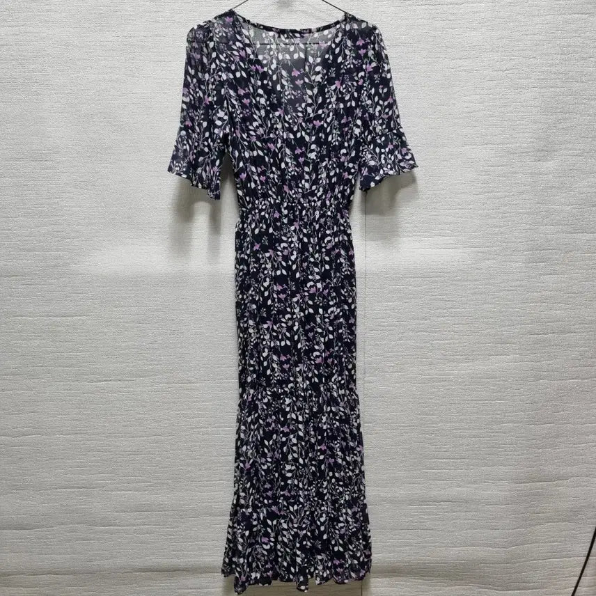 [BUNJANG] Chiffon Long Dress Floral Pattern / 사074 쉬폰 롱 원피스