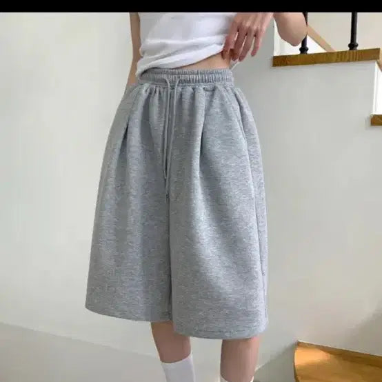 [BUNJANG] Grey Training Shorts Long Version Large Unisex / 회색 트레이닝 반바지 롱 버전 라지 공용