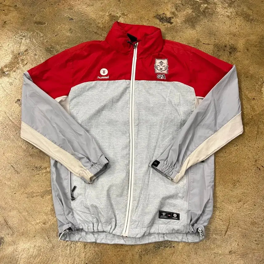 [BUNJANG] Hummel SFA Red Grey Windbreaker Jacket XL / [정품/XL] 험멜 SFA 레드 그레이 바람막이 자켓