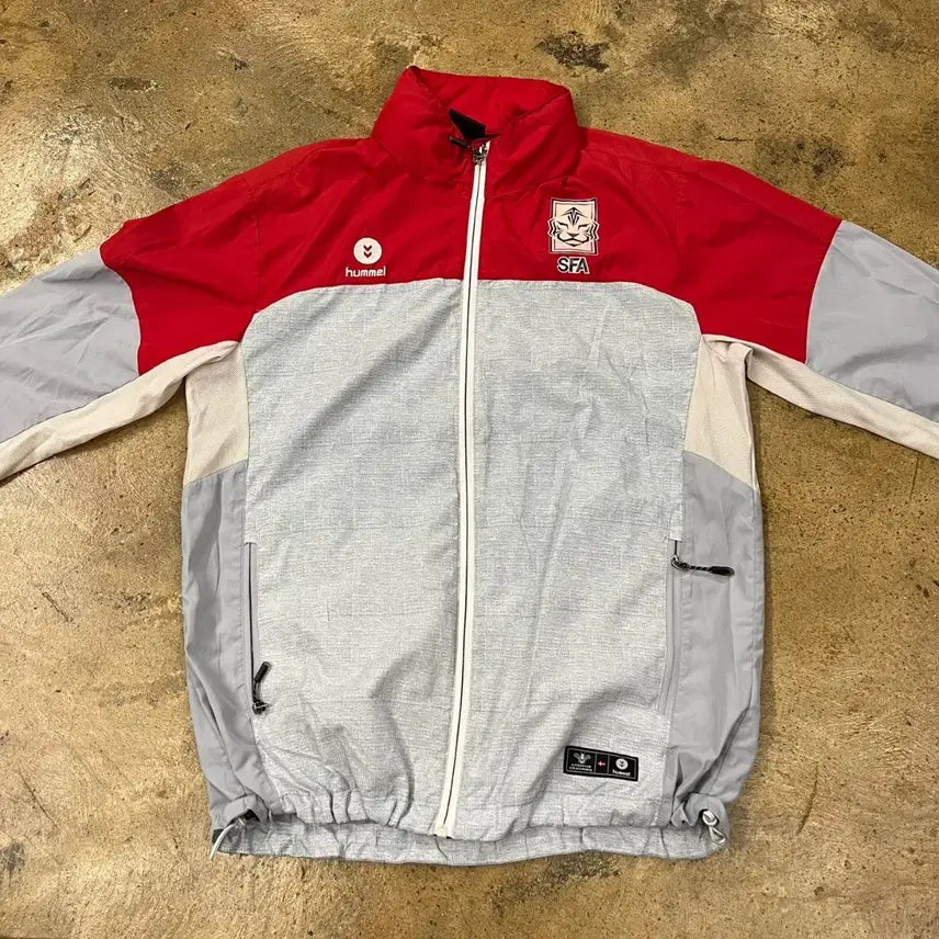 [BUNJANG] Hummel SFA Red Grey Windbreaker Jacket XL / [정품/XL] 험멜 SFA 레드 그레이 바람막이 자켓