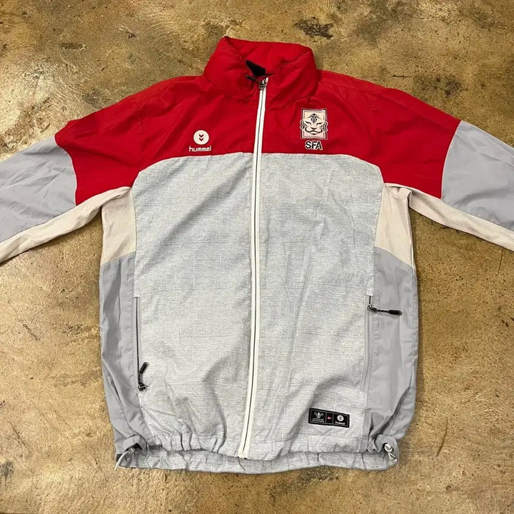 [BUNJANG] Hummel SFA Red Grey Windbreaker Jacket XL / [정품/XL] 험멜 SFA 레드 그레이 바람막이 자켓