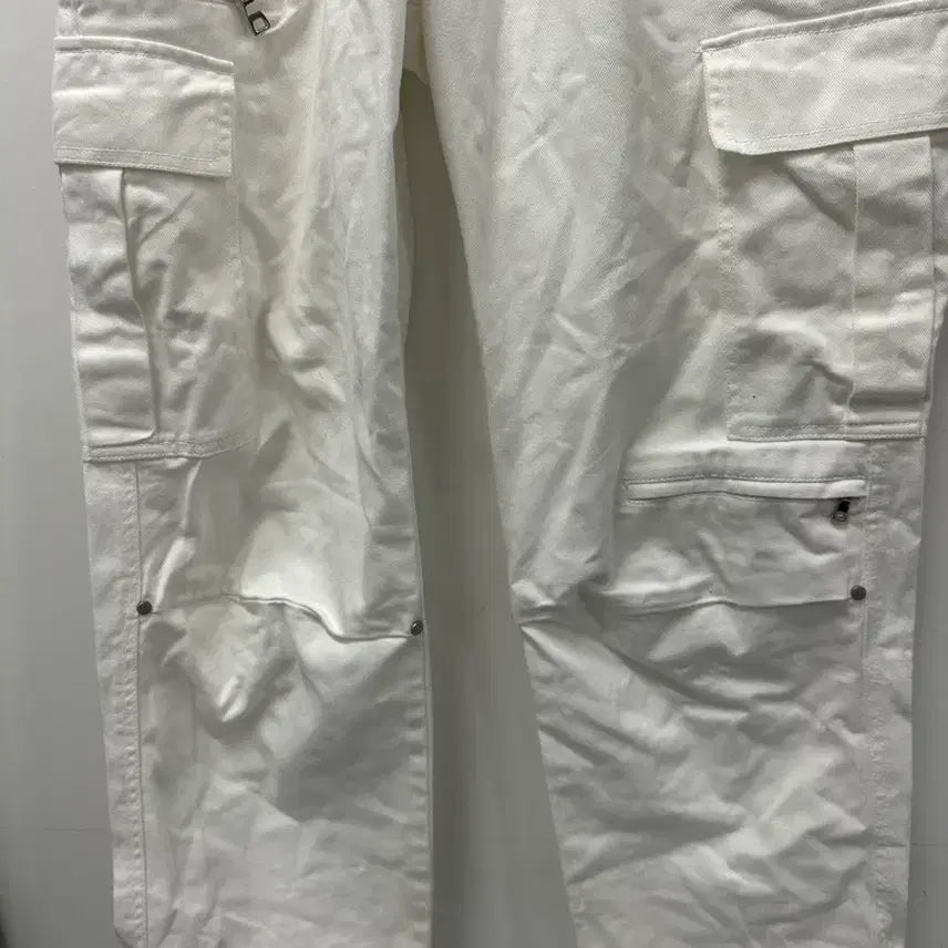 [BUNJANG] Arabian Vintage Second Monologue White Cargo Cotton Pants 28 / [만원 아라비아빈티지]세컨모놀로그 화이트 카고 면바지 팬츠 28