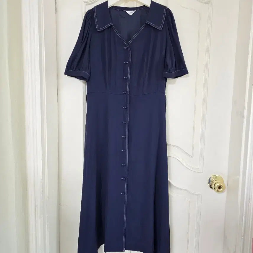 [BUNJANG] Rirandture Navy Stitch Dress / 리리앤코 네이비 스티치 원피스