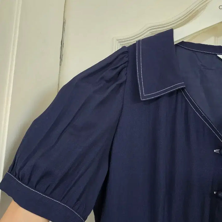[BUNJANG] Rirandture Navy Stitch Dress / 리리앤코 네이비 스티치 원피스