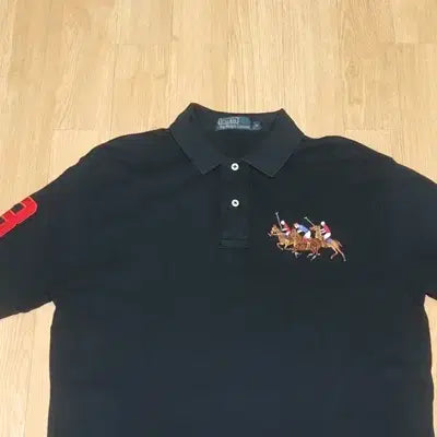 [BUNJANG] Polo Ralph Lauren Big Pony Black Polo Shirt / (105) A908. 폴로빅포니/블랙 카라티셔츠