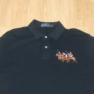 [BUNJANG] Polo Ralph Lauren Big Pony Black Polo Shirt / (105) A908. 폴로빅포니/블랙 카라티셔츠