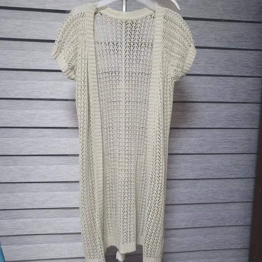 [BUNJANG] Light Khaki Knit Short Sleeve Cardigan / 연카키 니트 반팔 가디건