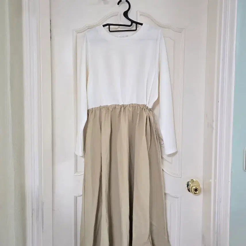 [BUNJANG] Colorblock Crinkle Dress / (새상품)배색 바스락 원피스